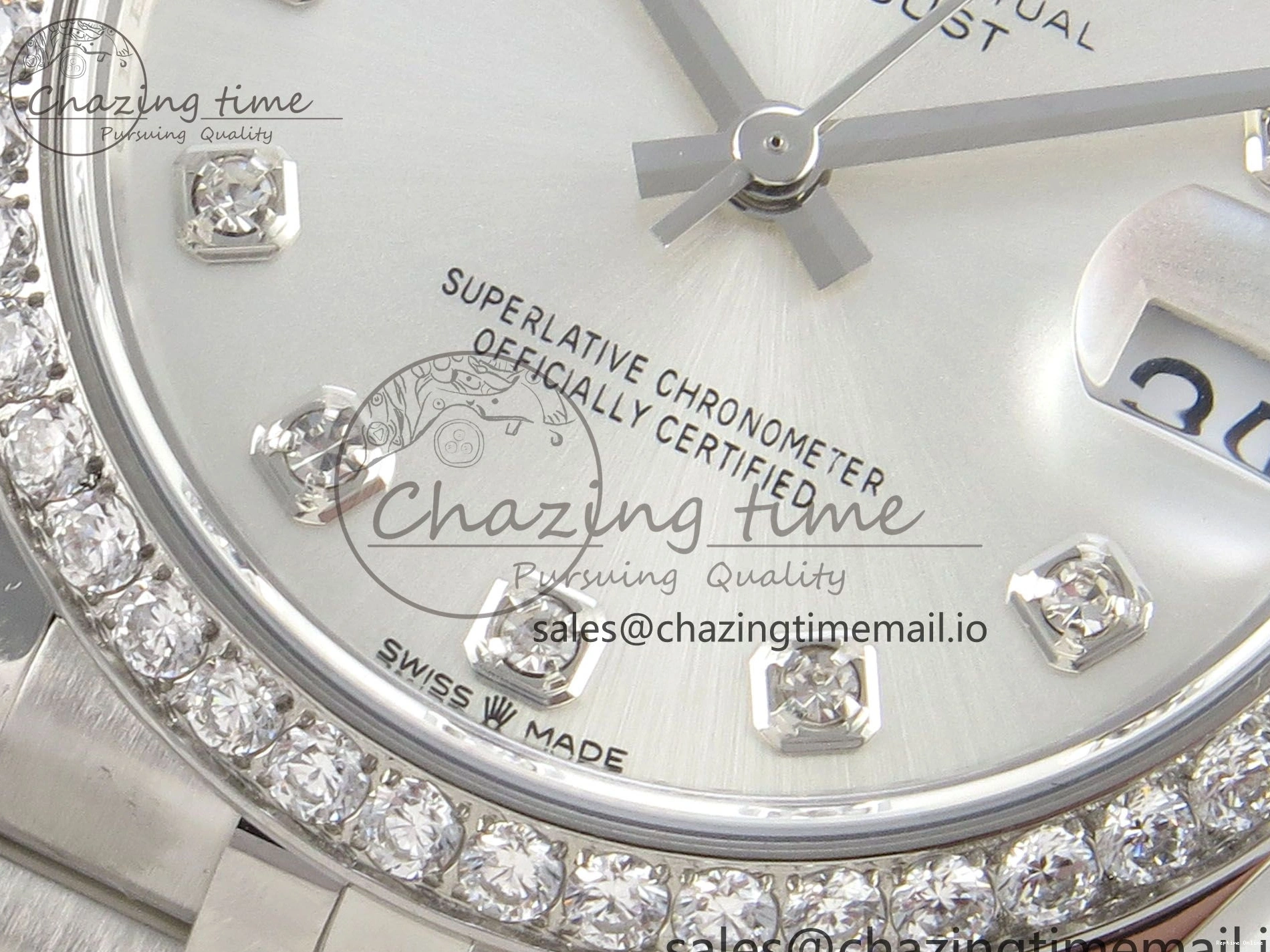 0404 Lightweight DateJust 31 278384RBR THBF 1:1 Best Edition 904L Steel Silver Diamonds Dial Diamonds Bezel on SS Oyster Bracelet HZ Cal. 22